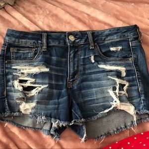 American Eagle Ripped Jean Shorts
